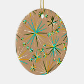 Middencentury Sputnik patroon, Taupe Tan Keramisch Ornament (Rechts)