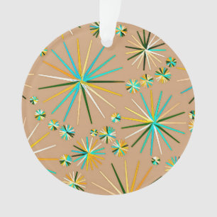 Middencentury Sputnik patroon, Taupe Tan Ornament