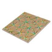 Middencentury Sputnik patroon, Taupe Tan Tegeltje (Zijkant)