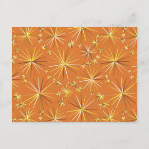Middencentury Sputnik patroon, Terracotta Briefkaart