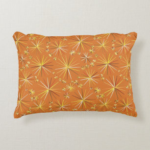 Middencentury Sputnik patroon, Terracotta Decoratief Kussen