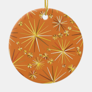 Middencentury Sputnik patroon, Terracotta Keramisch Ornament