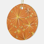 Middencentury Sputnik patroon, Terracotta Keramisch Ornament (Links)