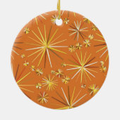 Middencentury Sputnik patroon, Terracotta Keramisch Ornament (Achterkant)