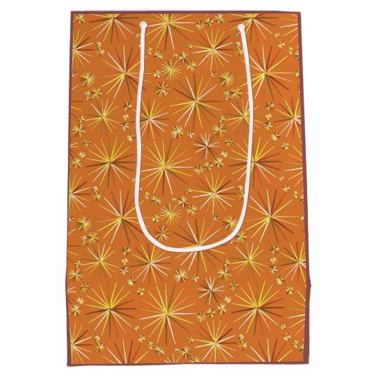 Middencentury Sputnik patroon, Terracotta Medium Cadeauzakje (Achterkant)