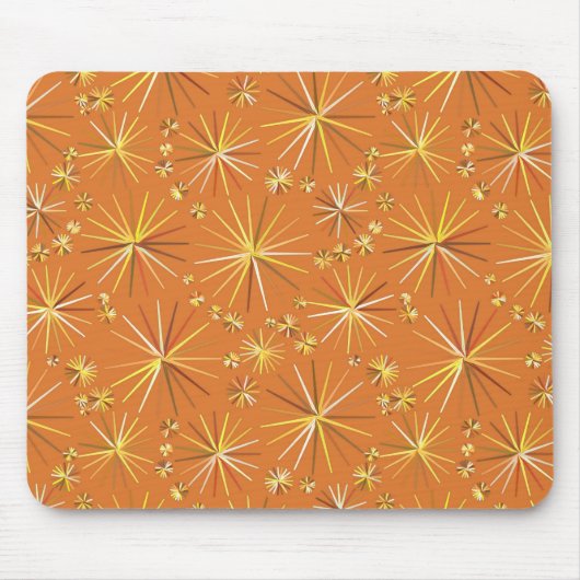 Middencentury Sputnik patroon, Terracotta Muismat (Voorkant)