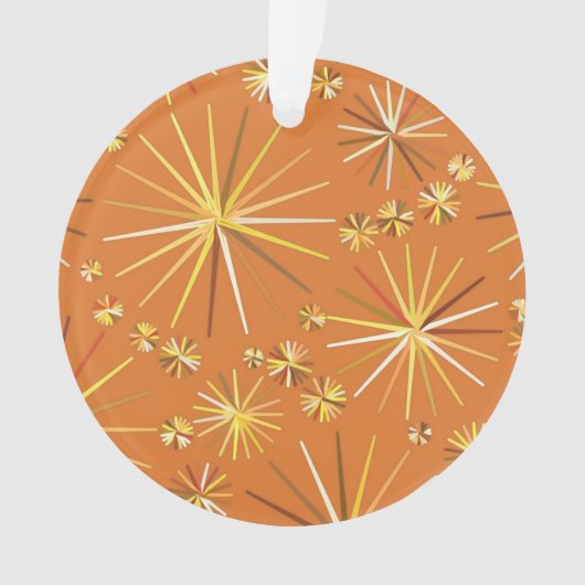 Middencentury Sputnik patroon, Terracotta Ornament (voorkant)