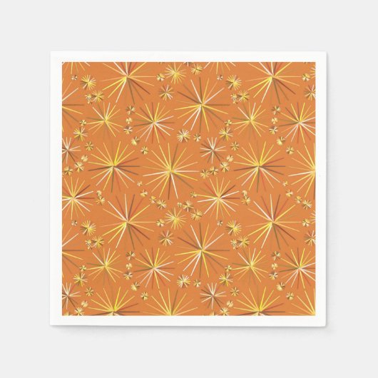 Middencentury Sputnik patroon, Terracotta Servetten (Voorkant)