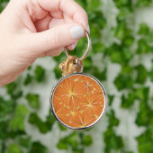 Middencentury Sputnik patroon, Terracotta Sleutelhanger (Hand)