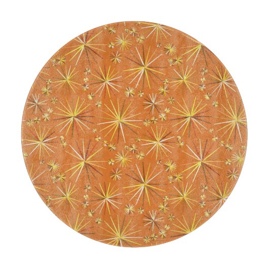 Middencentury Sputnik patroon, Terracotta Snijplank (Voorkant)