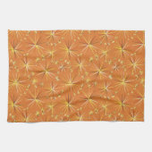 Middencentury Sputnik patroon, Terracotta Theedoek (Horizontaal)