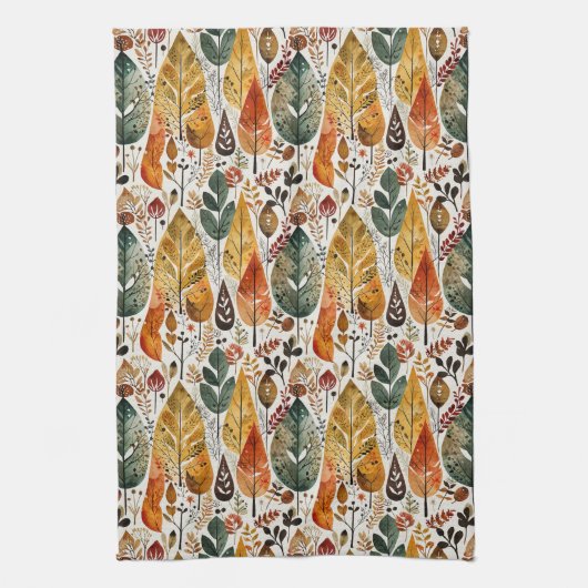 Middeneeuws Herfst bos Theedoek (Verticaal)