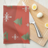 MiddenEeuwse Abstracte Kerstbomen Theedoek (Quarter Fold)