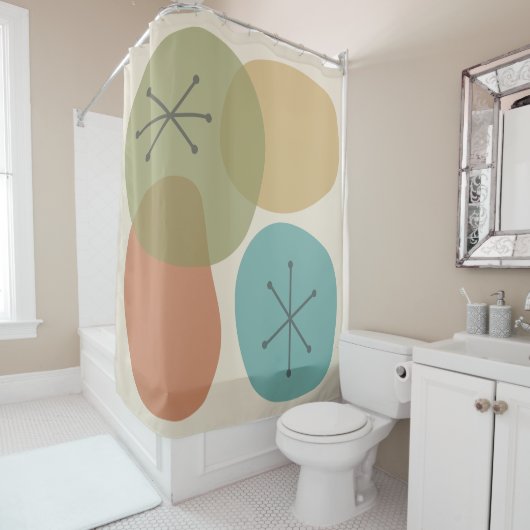 Middeneeuwse moderne Abstracte kunstraketten Douchegordijn (In situ)