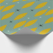 Middeneeuwse moderne atoomdiamanten sterren Blauwg Cadeaupapier (Hoek)