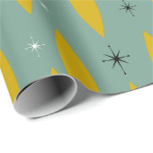 Middeneeuwse moderne atoomdiamanten sterren Blauwg Cadeaupapier (Rol Hoek)