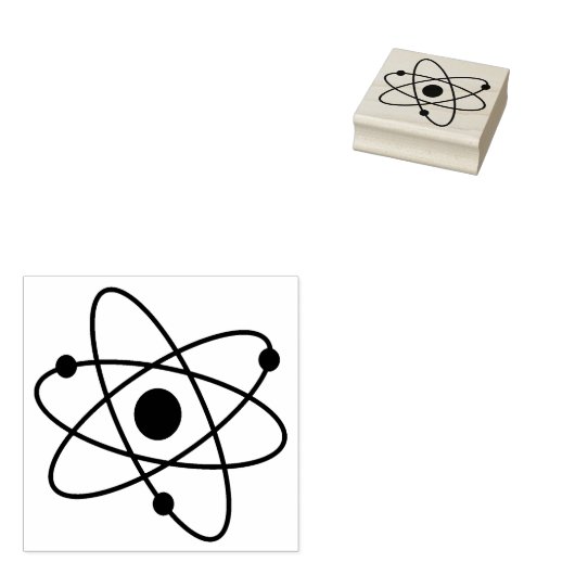 Middeneeuwse moderne atoommolecule Atom Rubberstempel (Gestempeld)