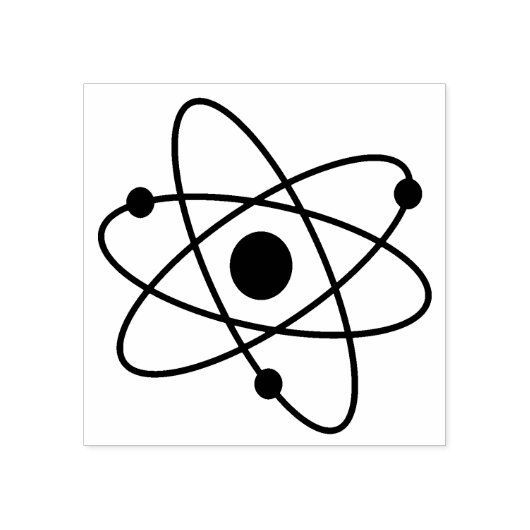 Middeneeuwse moderne atoommolecule Atom Rubberstempel (Afrduk)