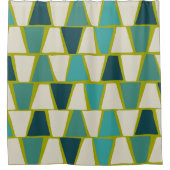 Middeneeuwse moderne groene Turquoise Geometric Pr Douchegordijn (Voorkant)