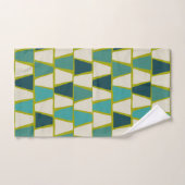 Middeneeuwse moderne groene Turquoise Geometric Pr Handdoek (Handdoek)
