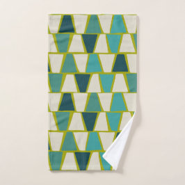 Middeneeuwse moderne groene Turquoise Geometric Pr Handdoek