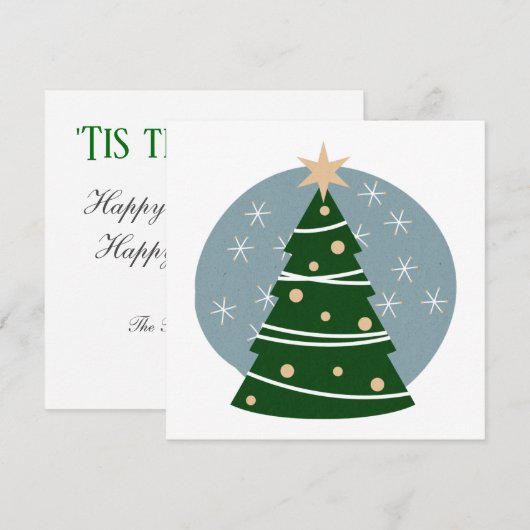 middeneeuwse moderne kerstboom feestdagenkaart (Voorkant / Achterkant)