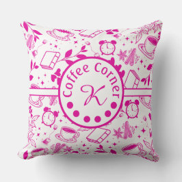 Middeneeuwse moderne koffie liefhebber boekenworm  kussen