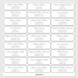 Middeneeuwse moderne MCM-gastadreslabel Sticker<br><div class="desc">Ga de namen en het adres van uw gasten aan creëer douane het posteren etiketten in voor het verzenden van uitnodigingen. Deze stickers van adresetiketten die de Moderne stijl van de Muur van de Mideeuw in a met de namen van uw gasten in manuscript het schrijven en hun adressen in...</div>