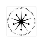 Middeneeuwse moderne, minimale atoomstartster rubberstempel (Afrduk)