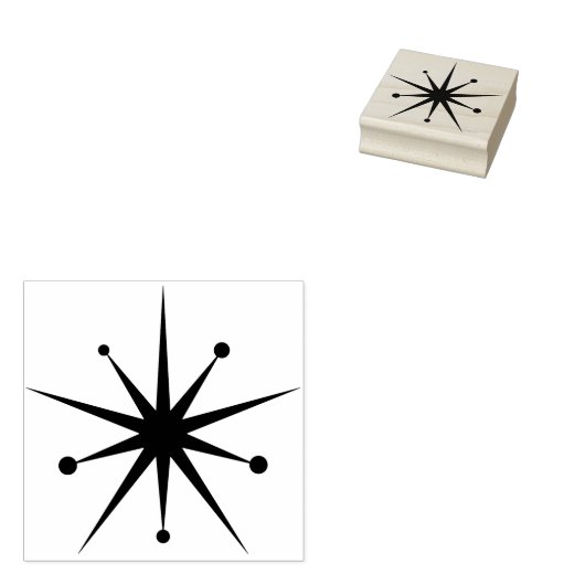 Middeneeuwse moderne, minimale atoomstartster rubberstempel (Gestempeld)