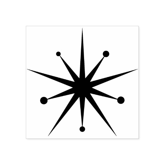 Middeneeuwse moderne, minimale atoomstartster rubberstempel (Afrduk)