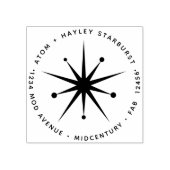 Middeneeuwse moderne, minimale atoomstartster rubberstempel (Afrduk)