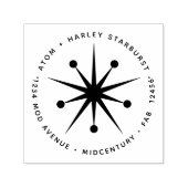 Middeneeuwse moderne, minimale atoomstartster zelfinktende stempel (Design)