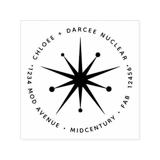 Middeneeuwse moderne, minimale atoomstartster  zelfinktende stempel (Design)