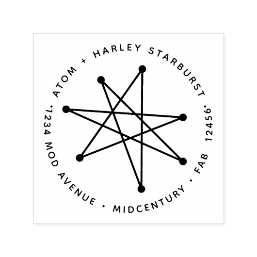 Middeneeuwse moderne, minimale atoomstartster zelfinktende stempel (Design)
