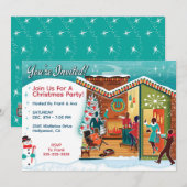 Middeneeuwse moderne uitnodigingen voor kerstfeest (Voorkant / Achterkant)