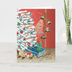 Middeneeuwse nacht voor de retro kerst Kaart