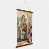 Middeneeuwse ontspanning: een herenrust hangend wandkleed (Gebogen)