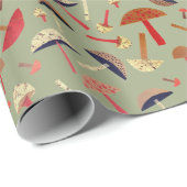 Middeneeuwse Paddenstoelen Retro-geïnspireerde Ori Cadeaupapier (Rol Hoek)