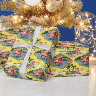 Middeneeuwse Santa Claus Florida trailer Cadeaupapier