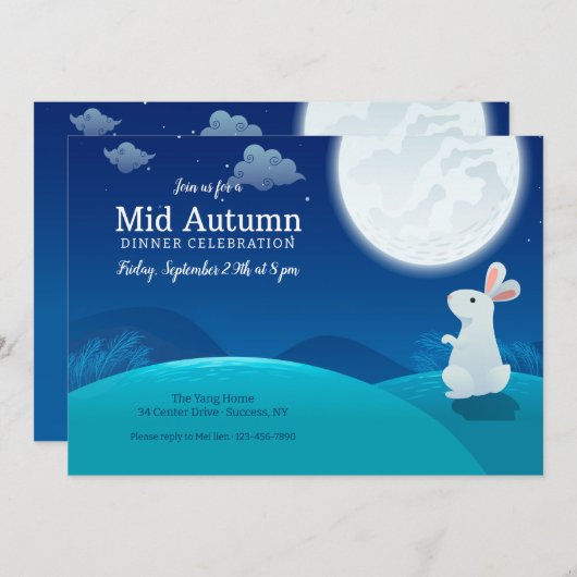 Middenherfst uitnodigingen (Voorkant / Achterkant)