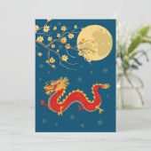 Middenherfstmaanfestival Dragon Feestdagenkaart (Staand voorkant)