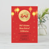 Middenherfstmaanfestival Dragon Feestdagenkaart (Staand voorkant)