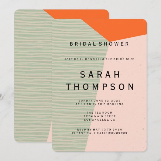 Middenklasse Moderne Bridal Shower Kaart (Voorkant / Achterkant)