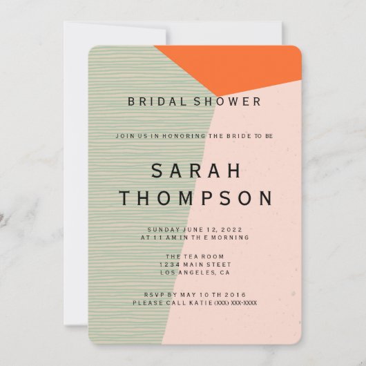 Middenklasse Moderne Bridal Shower Kaart (Voorkant)