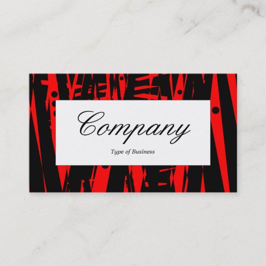 Middenlabel - Abstract zwart en rood Visitekaartje (Voorkant)