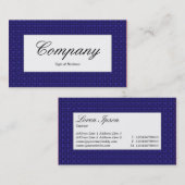 Middenlabel - Donkerblauwe Stof Textuur Visitekaartje (Voorkant / Achterkant)