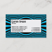 Middenlabel - Op art II 01 - zwart en blauw Visitekaartje (Achterkant)