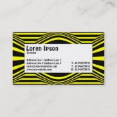 Middenlabel - Op art II 01 - zwart en geel Visitekaartje (Achterkant)