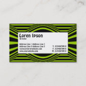 Middenlabel - Op art II 01 - Zwart en groen Visitekaartje (Achterkant)